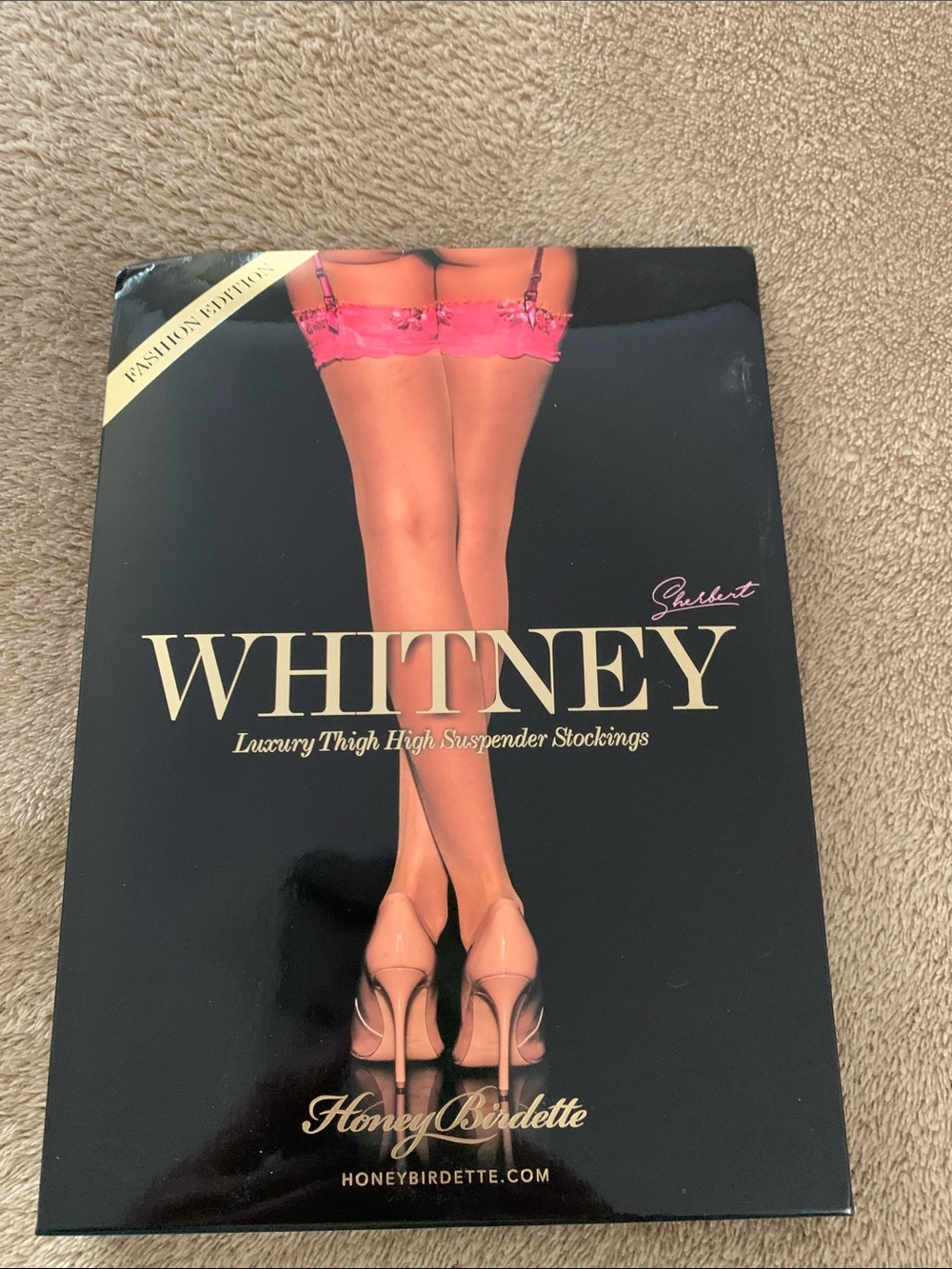 Honey Birdette Whitney Thigh Highs in Hot Pink Lace Top